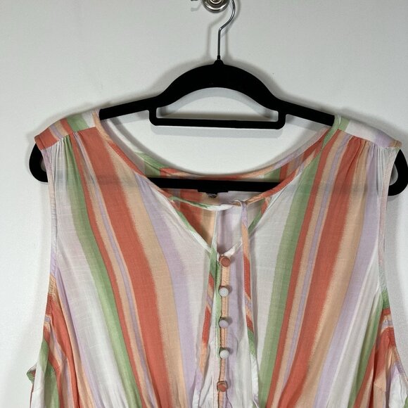 TORRID Women's Rayon‎ Blend Striped Tiered Tunic Size 2X Colorful Beach Boho - Picture 2 of 9